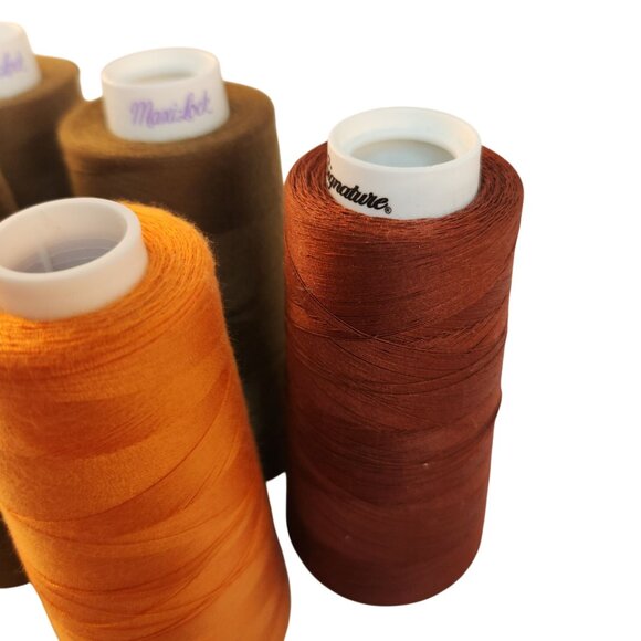 Maxi-Lock & Signature Sewing Thread Cones - Set Of 6 Brown & Orange Hues - Picture 6 of 8